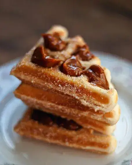 Waffle com doce de leite